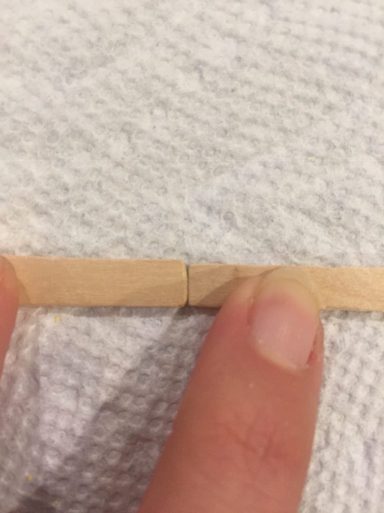 A picture of the sanded balsa wood strips forming the wood floor (sort of)